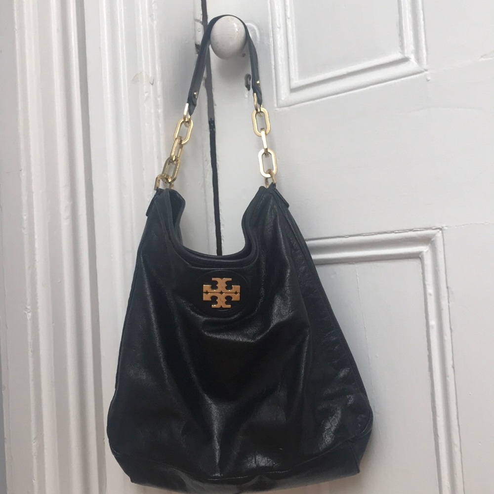 Black Leather Tory Burch purse